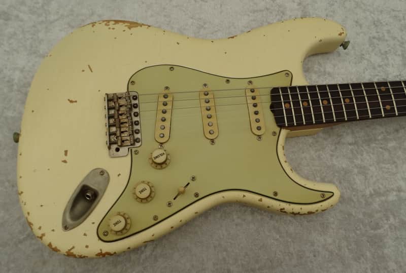 Bravewood Stratocaster S-Type 2020 Olympic White aged Relic image 1