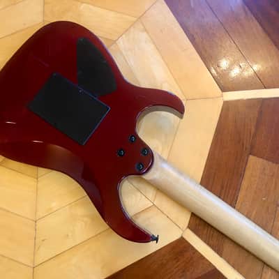 VINTAGE SX Electric HSS, FAT, 24 FRET ELECTRIC GUITAR  w/ Floyd Rose in Wine Red image 14