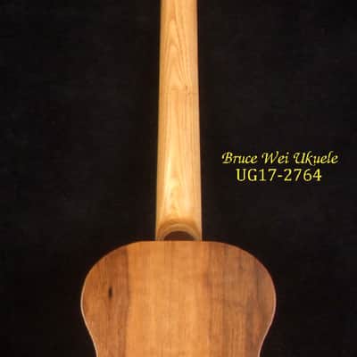 Handmade Tenor Ukulele, Solid Walnut, Bear Claw Spruce Top Tiger Inlay, Soft-bag, Bruce Wei UG17-2764 image 7