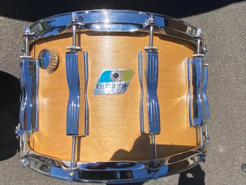 HUGE SOUNDING! Ludwig Coliseum Colosseum Snare  Drum - Maple - Blue & Olive Badge 1970’s image 1