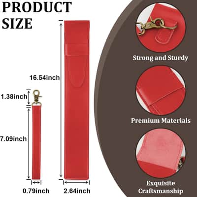 Drum Stick Bag,Portable Drumstick Bag & Case,PU Leather Drumstick Holder for All Drumsticks and Percussion Mallets,Gift for Drummer Teens(Red) image 2