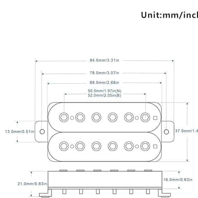 Neck+Bridge Pickup Set Ceramic Double Coil Humbucker Pickups for Electric Guitar Pickup Replacement-Black image 2