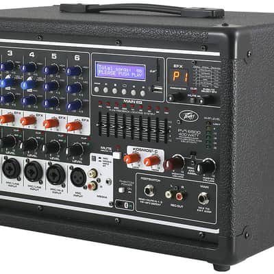 Peavey PVI6500 6-Channel Powered Mixer, 400W image 1