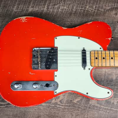 MyDream Partcaster Custom Built - Fiesta Red Relic'Art Bare Knuckles image 3