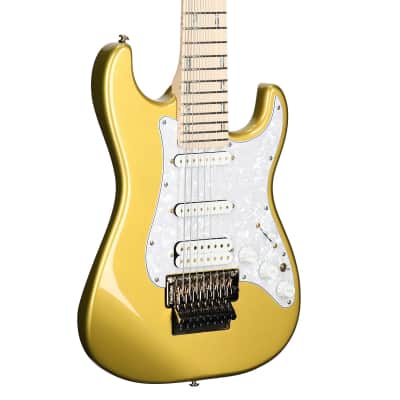 ESP LTD Javier Reyes JRV-8 Electric Guitar (with Case), Metallic Gold image 1