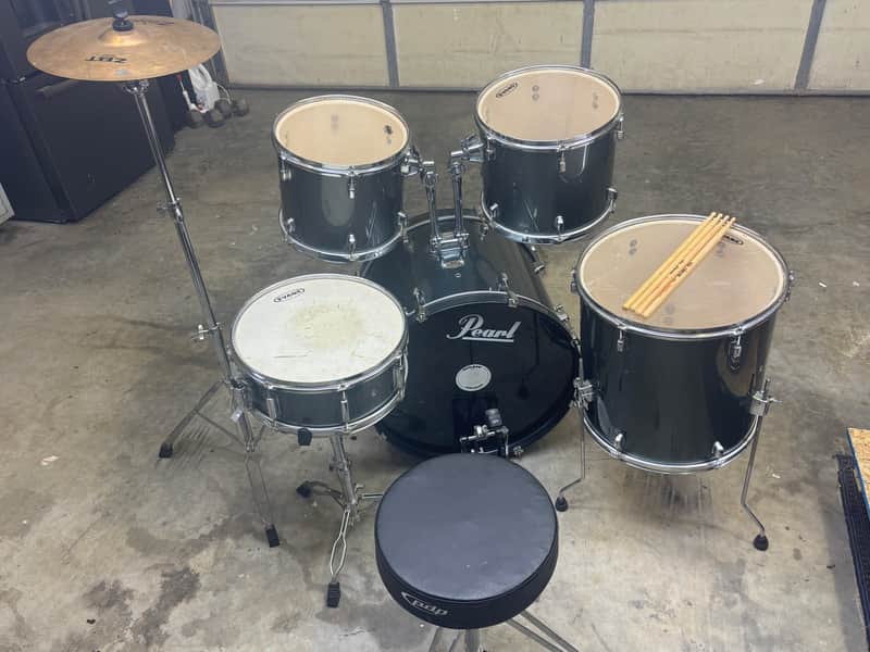 Pearl Forum Series 5-Piece Drum Kit with Hardware, Zildjian ZBT Cymbal, PDP Pedal & Throne image 1
