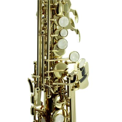 Sky Band Approved Bb Gold Plated Soprano Saxophone with Lightweight Case, Gloves image 4