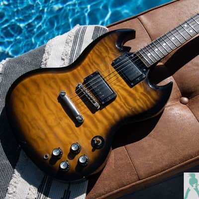 Greco SS-90 - Brown Sunburst - Killer SG w Quilt Flamed Top/Back - Made in Japan - Pro Set Up w Perfect Frets/Action/Intonation! image 9