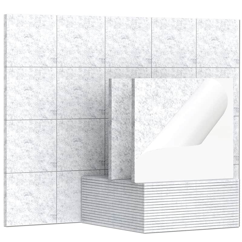 Self Adhesive Acoustic Panels - 12 X 12 X 0.3 Inches Pack Of 20 Sound Absorbing Panels, Wall And Ceiling Decorative Sound Panels, Acoustical Treatment Felt Tiles For Home, Recording Studio image 1
