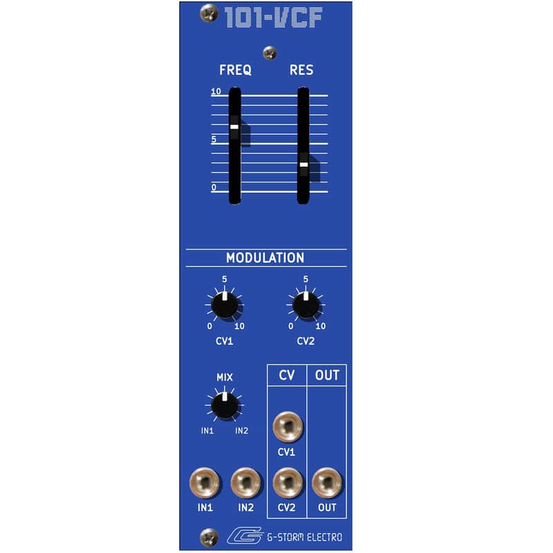 G-Storm Electro 101-VCF Blue 8HP Eurorack Roland SH-101 Lowpass Filter Adaptation image 1