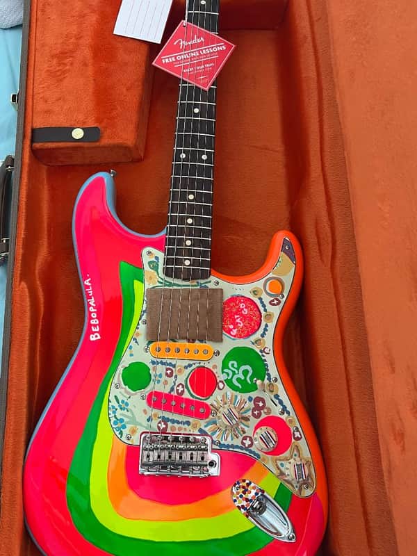 Fender Artist Series George Harrison Rocky Stratocaster 2022 - Sonic Blue / Custom Art
