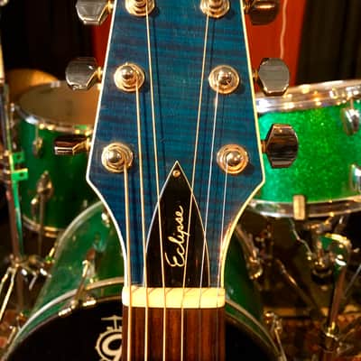 Rare ESP Eclipse SA - TL-6 Style Blue Trans Flamed Maple Semi Hollow Made in Japan MIJ image 7