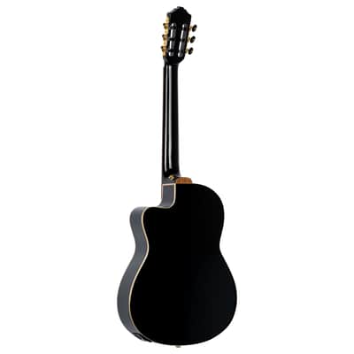 Ortega Performer Series Nylon string Guitar, thinline body - RCE138-T4BK, 52mm Nut Width w/ Gig Bag image 10