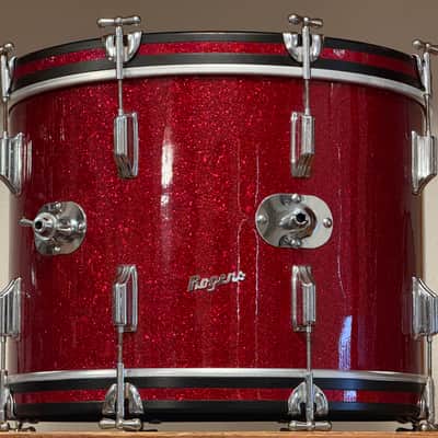 1960's Rogers Red Sparkle 20" Holiday Bass Drum 14x20 image 2