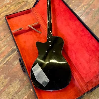 Silvertone 1444 bass guitar c 1960’s Black beauty original vintage USA harmony image 11