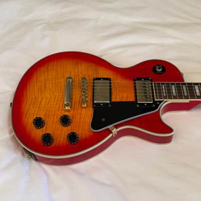 Vintage 2004 Epiphone (Gibson) Les Paul Custom Plus - Heritage Cherry Sunburst - Flame Top - Made in Korea (MIK) - Free Pro Setup image 2