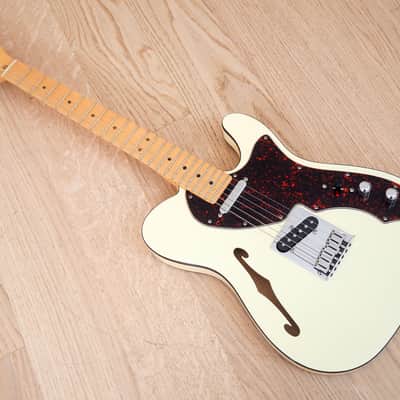 2000 Fender Telecaster Thinline USA Ash Body Olympic White Double Bound w/ Case, Lollar Pickups image 11