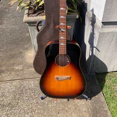 Tacoma DF-21 Dreadnaught Acoustic Made in USA flame maple | Reverb