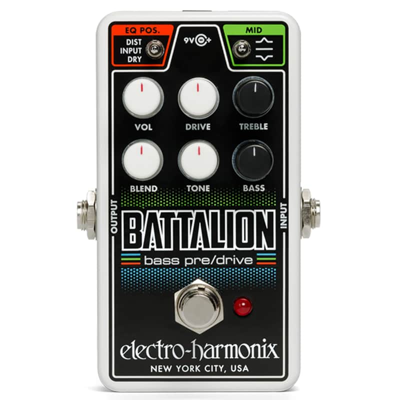 Mint Electro Harmonix EHX Nano Battalion Bass Preamp Overdrive Guitar Effect Pedal image 1