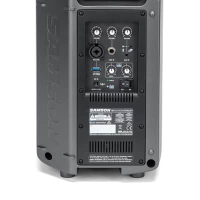 Samson Express + Rechargeable Portable PA. 75 watts 2-way 6" woofer Bluetooth 3-ch mixer with Samson Wired Mic (rechargeable battery) image 2