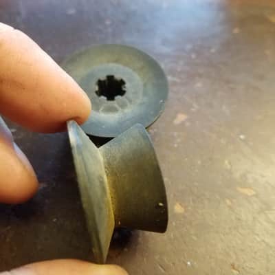 TEAC STRAIGHT-POST Pair (2) R2R Rubber Reel Retainers Nipple Hold-Downs Hub Spool Tape 1960s - black image 6