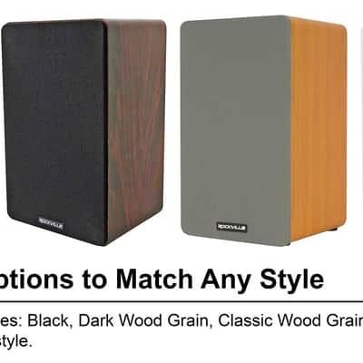 (2) Rockville RockShelf 58D 360w Dark Wood 5.25" Bookshelf Speakers+28" Stands image 18