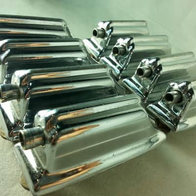 *Rogers 8x Beavertail Bass Drum Lugs Chrome Cleveland Holiday Powertone Gen1 60s image 2