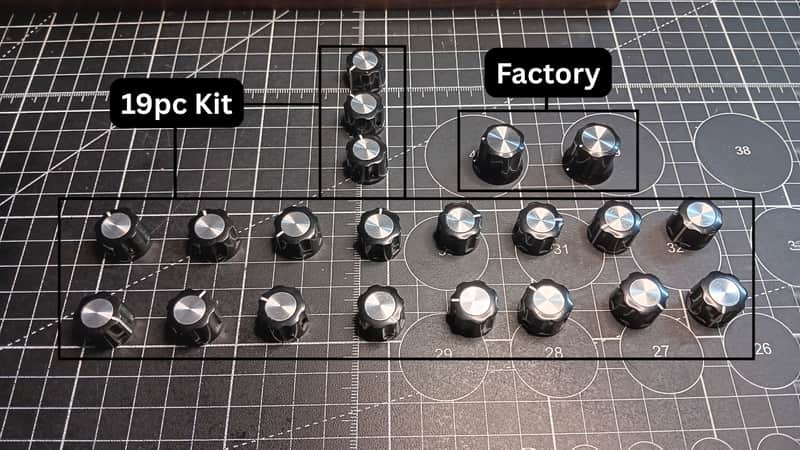 19-Piece Moog-Inspired Aftermarket DFAM 'Short' Knob Kit New Production - Black/Aluminum image 1