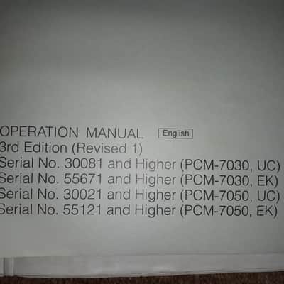 Sony Operation Manual for DAT Recorder PCM-7050/7030 1993 image 2