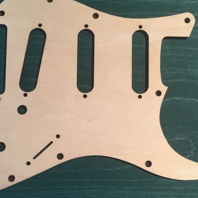 raw blank wood laser cut pickguard for Stratocaster plus guitar case sticker image 2
