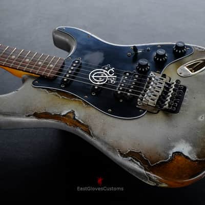 Fender Stratocaster HSS Terminator Metallic Silver Floyd Rose Heavy Relic (RARE) image 9