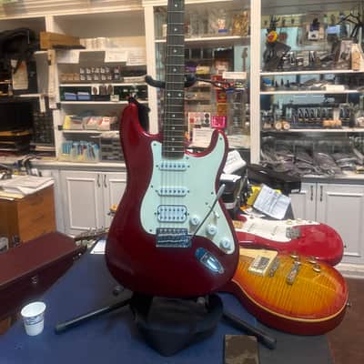 Fender Squire Strat - Red and white image 1