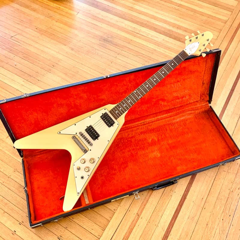 Greco Flying V 1982 White original vintage mij japan | Reverb