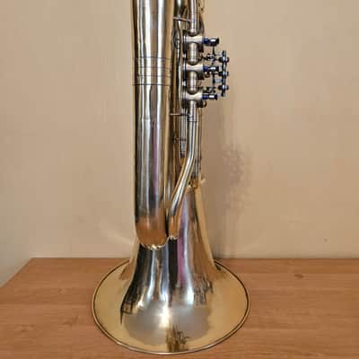 Tuba "Es" Soviet 3 Valves Brass Pipe Wind Instrument Horn USSR Vintage and Rare image 4