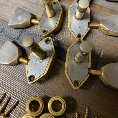 Kluson Waffle back Gibson tuners 1960s Gold aged image 5