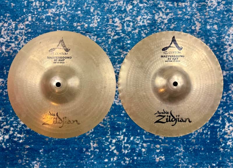 22 YEARS OLD 12” Zildjian A CUSTOM MASTERSOUND Hihats 805g 909g image 1