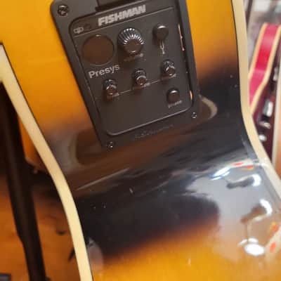 Epiphone J200 Studio Cutaway Acoustic Electric Guitar Sunburst image 9