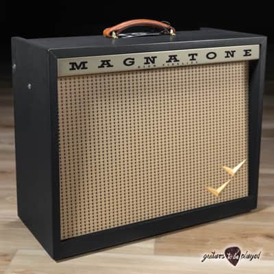 Magnatone Panoramic Stereo 12+12W Vibrato 2x10” Combo Amp – Black w/ Black Grill image 1