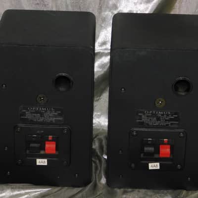 Optimus PRO-X44AV Bookshelf Audio Speakers Pair Heavy Metal Casing Black Tested image 4