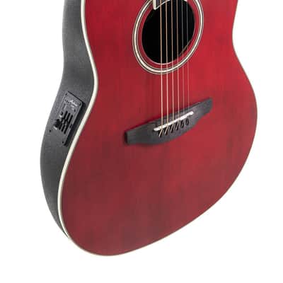 Ovation Applause Acoustic Electric Guitar - Ruby Red Satin - AB24-2S image 4