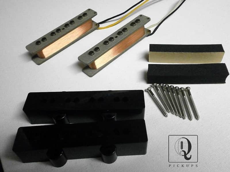 Jazz Bass Pickups A5 CUSTOM Hand Wound Alnico 5 Bridge Neck Jazzbass by Q pickups image 1