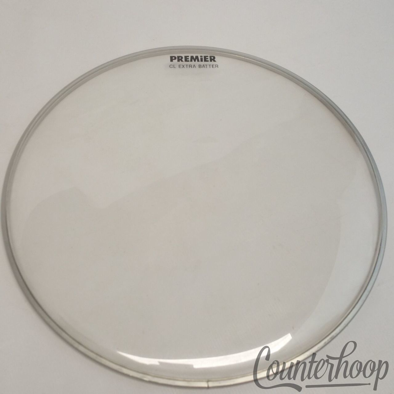 Premier 13" Tom Drum Head Clear CL Extra Batter Vintage 80s UK England — main photograph