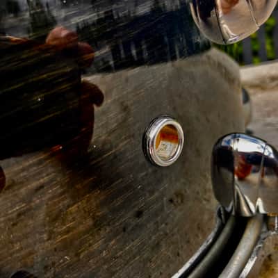 ✮ULTRA RARE✮Vintage✮YAMAHA OAK Custom ✮14" x7 " SNARE✮MUSASHI BLACK✮+ ALUMINIUM DIE CAST ! image 8