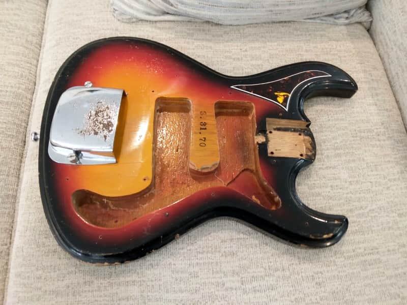 Silvertone 1490 Bass Guitar Body 1970 Sunburst Made in Japan image 1