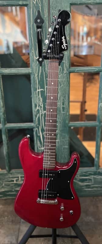 Squier Paranormal Strat-o-Sonic SS Electric Guitar in Transparent Crimson Red image 1
