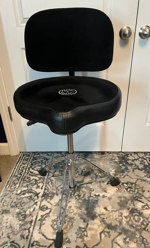 Roc-N-Soc Nitro Gas Drum Throne with Original Saddle and Backrest – Black image 1