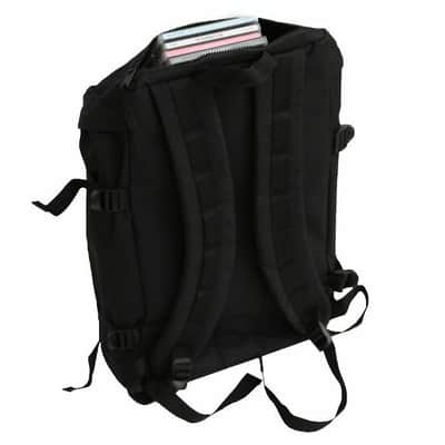 DMC Technics Vinyl Record DJ Utility Backpack 25 (black with silver embroidered logo) image 5