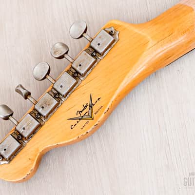 2024 Fender Custom Shop Limited Edition Reverse 1960 Telecaster Custom Heavy Relic Black Over Sunburst w/ SH-1 '59 PAF image 5