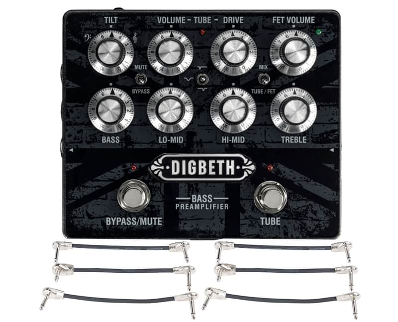 Laney Digbeth Series Bass Guitar Preamp Pedal + 2x Gator Patch Cable 3 Pack image 1