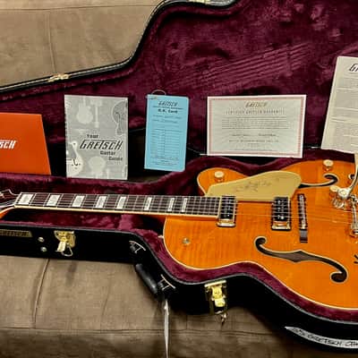 Gretsch G6120T-55 Vintage Select '55 Chet Atkins Hollow Body with Bigsby 2016 - Present - Vintage Orange Stain image 7